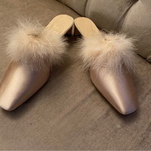 Satin Maribou Pumps
